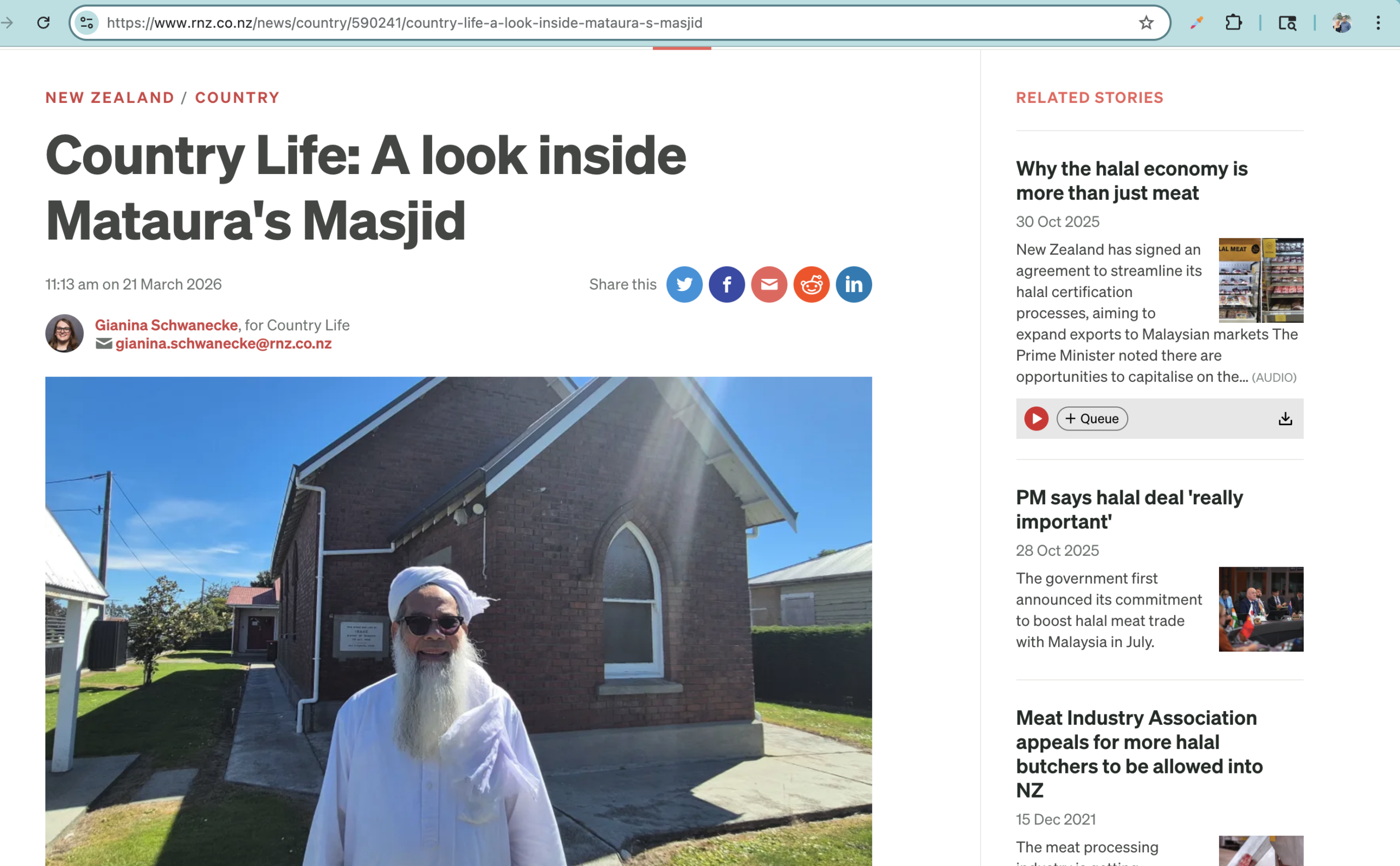 Mataura Masjid In The News